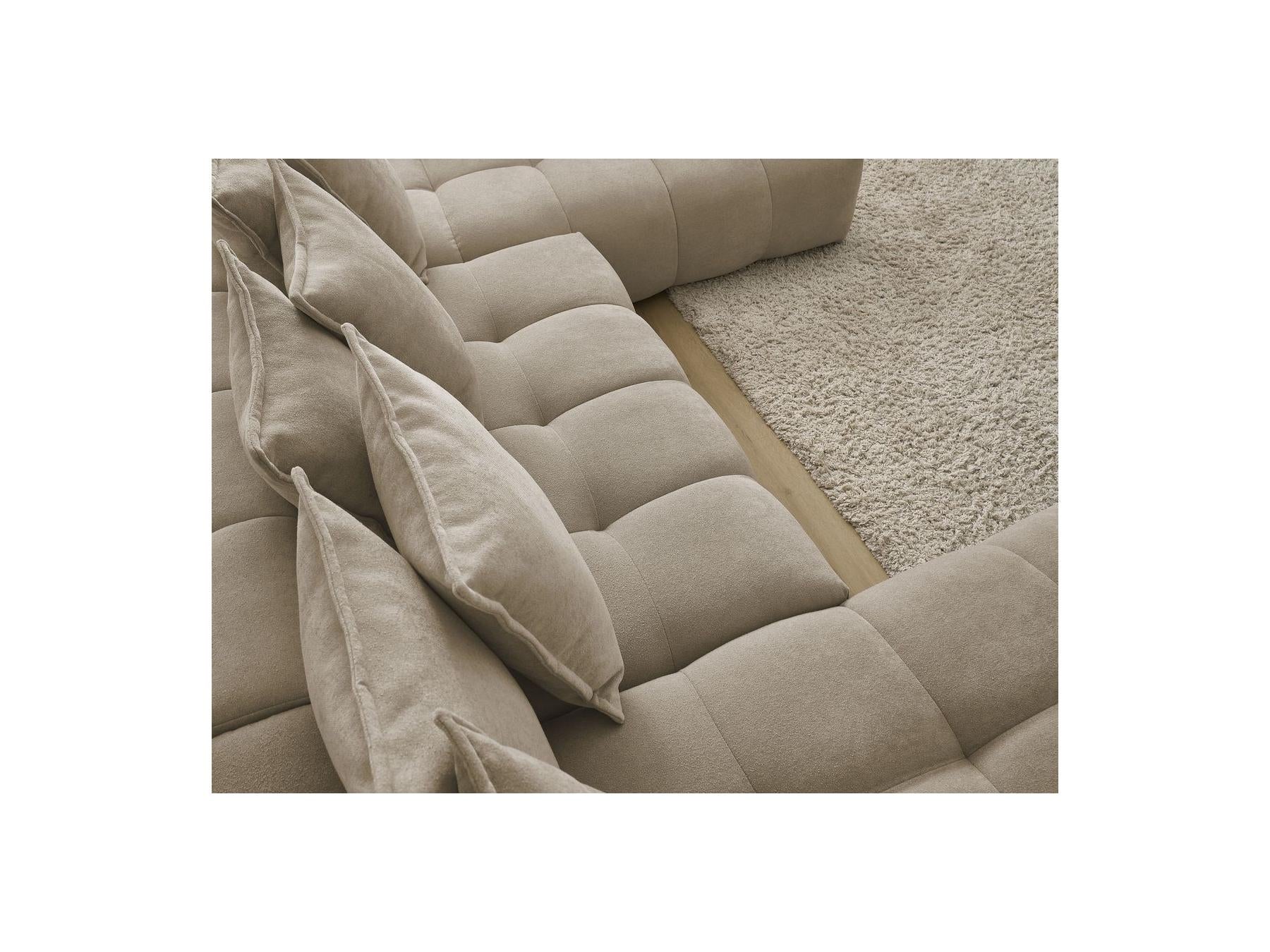 Everest - Panoramic Convertible Storage Sofa - Textured Fabric - Left-Hand Corner - 14 Cushions