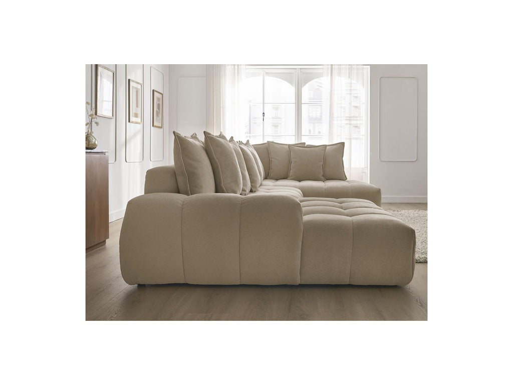Everest - Panoramic Convertible Storage Sofa - Textured Fabric - Left-Hand Corner - 14 Cushions