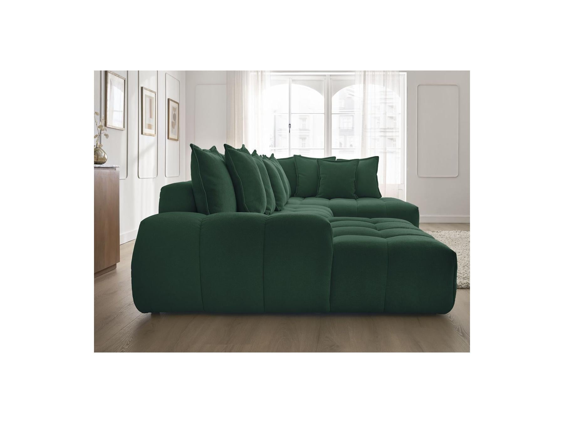 Everest - Panoramic Convertible Storage Sofa - Textured Fabric - Left-Hand Corner - 14 Cushions