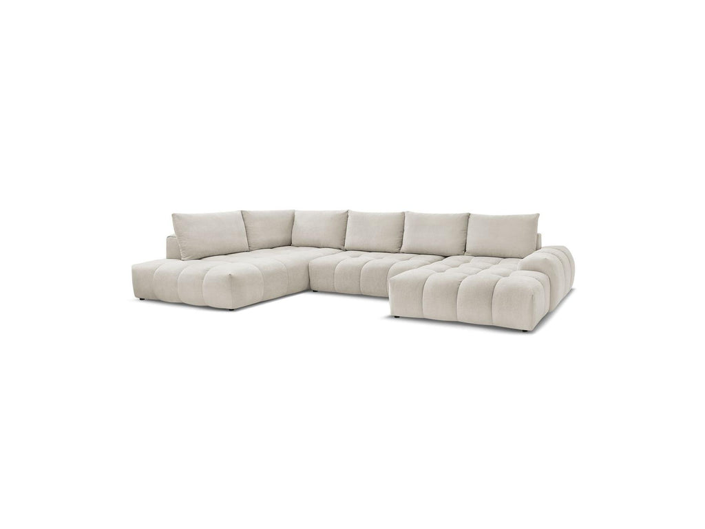 Everest - Panoramic Sofa Bed with Storage - Textured Fabric - Right-Hand Corner - 6 Cushions