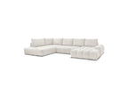 Everest - Panoramic Sofa Bed with Storage - Textured Fabric - Right-Hand Corner - 6 Cushions