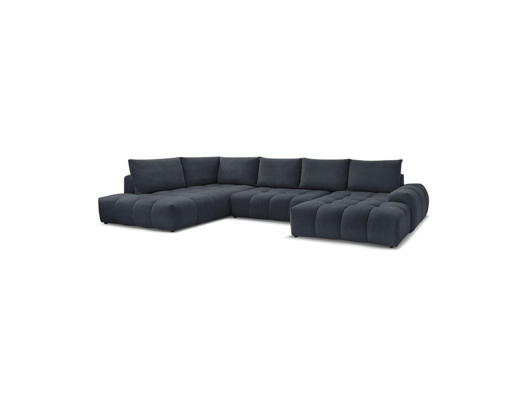 Everest - Panoramic Sofa Bed with Storage - Textured Fabric - Right-Hand Corner - 6 Cushions