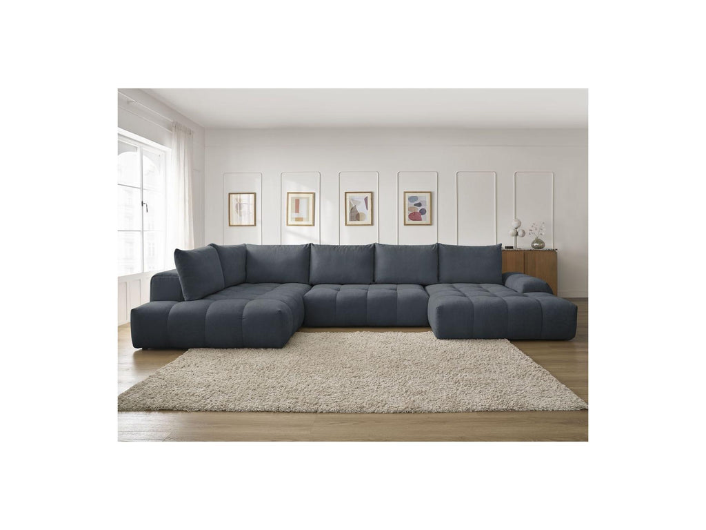 Everest - Panoramic Sofa Bed with Storage - Textured Fabric - Right-Hand Corner - 6 Cushions