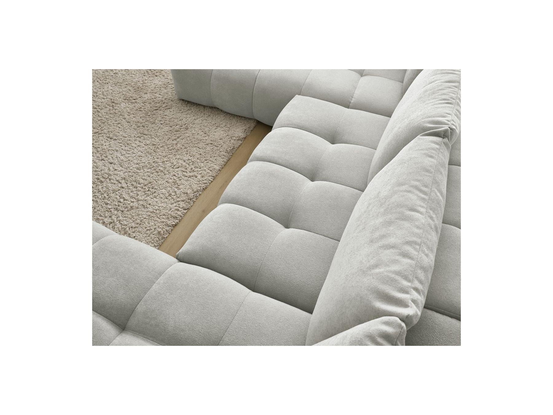 Everest - Panoramic Sofa Bed with Storage - Textured Fabric - Right-Hand Corner - 6 Cushions