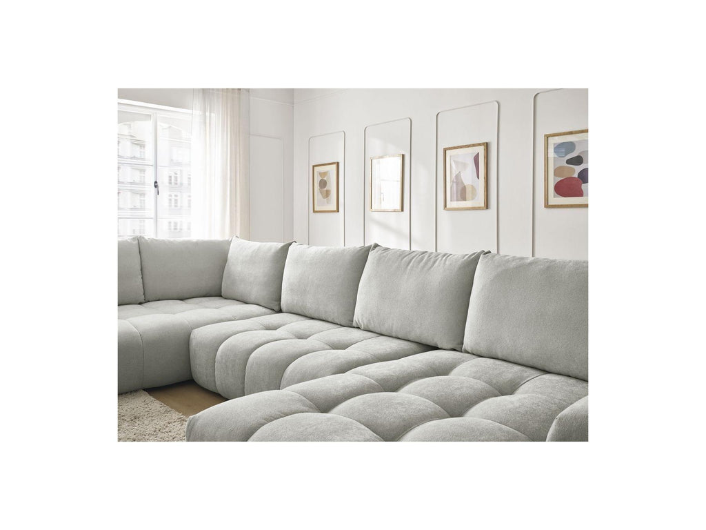 Everest - Panoramic Sofa Bed with Storage - Textured Fabric - Right-Hand Corner - 6 Cushions