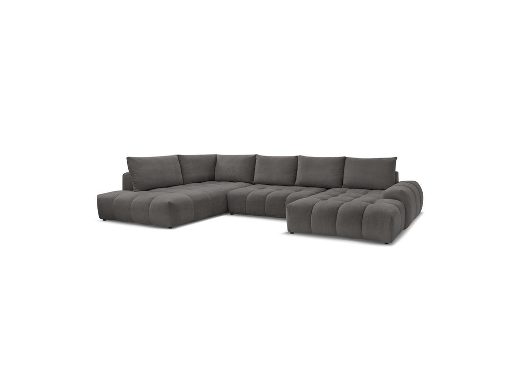 Everest - Panoramic Sofa Bed with Storage - Textured Fabric - Right-Hand Corner - 6 Cushions