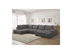 Everest - Panoramic Sofa Bed with Storage - Textured Fabric - Right-Hand Corner - 6 Cushions