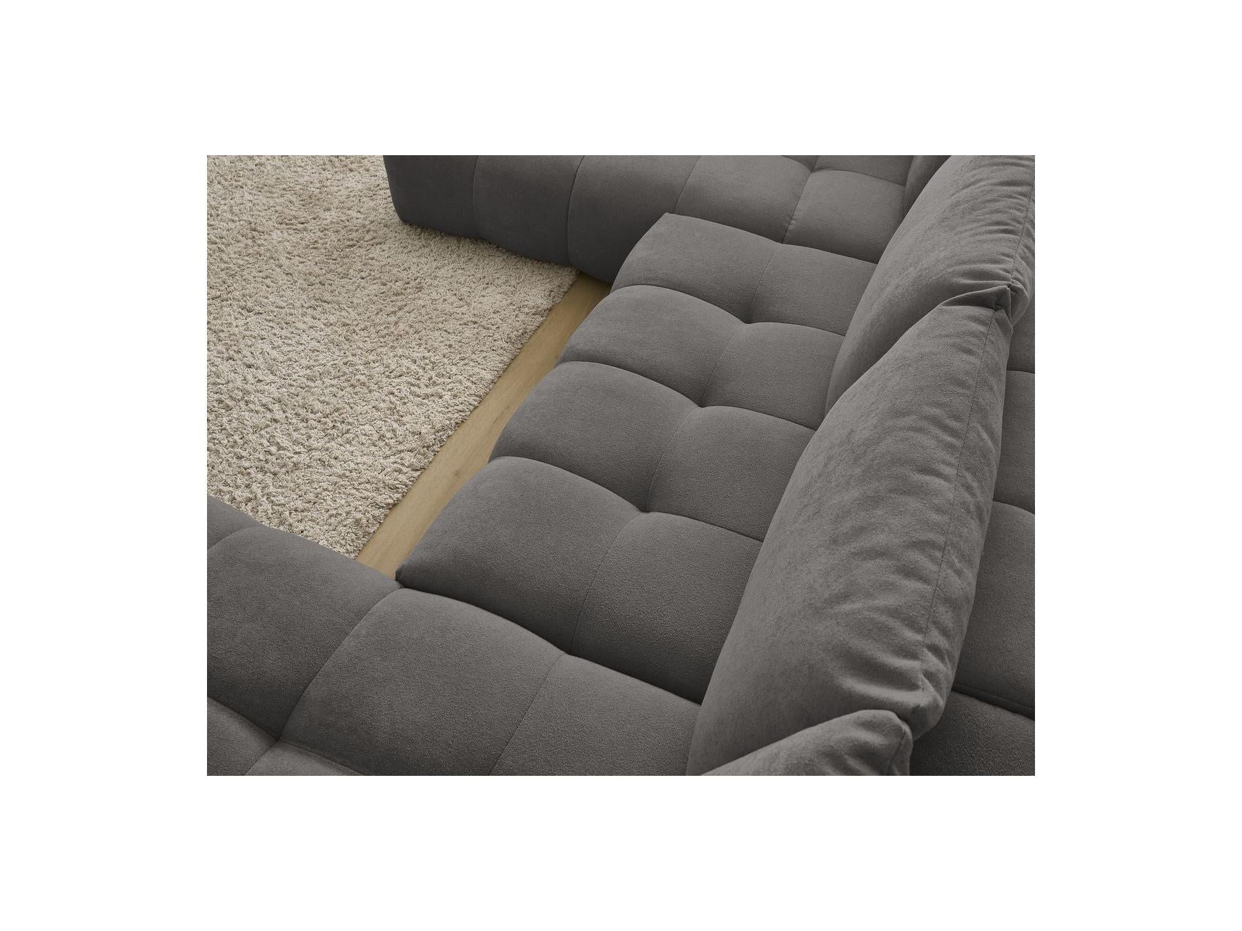 Everest - Panoramic Sofa Bed with Storage - Textured Fabric - Right-Hand Corner - 6 Cushions