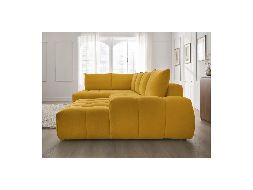 Everest - Panoramic Sofa Bed with Storage - Textured Fabric - Right-Hand Corner - 6 Cushions