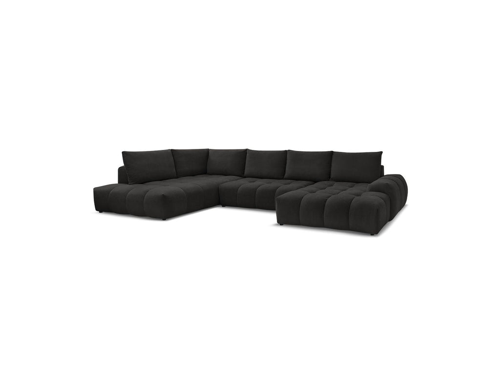 Everest - Panoramic Sofa Bed with Storage - Textured Fabric - Right-Hand Corner - 6 Cushions