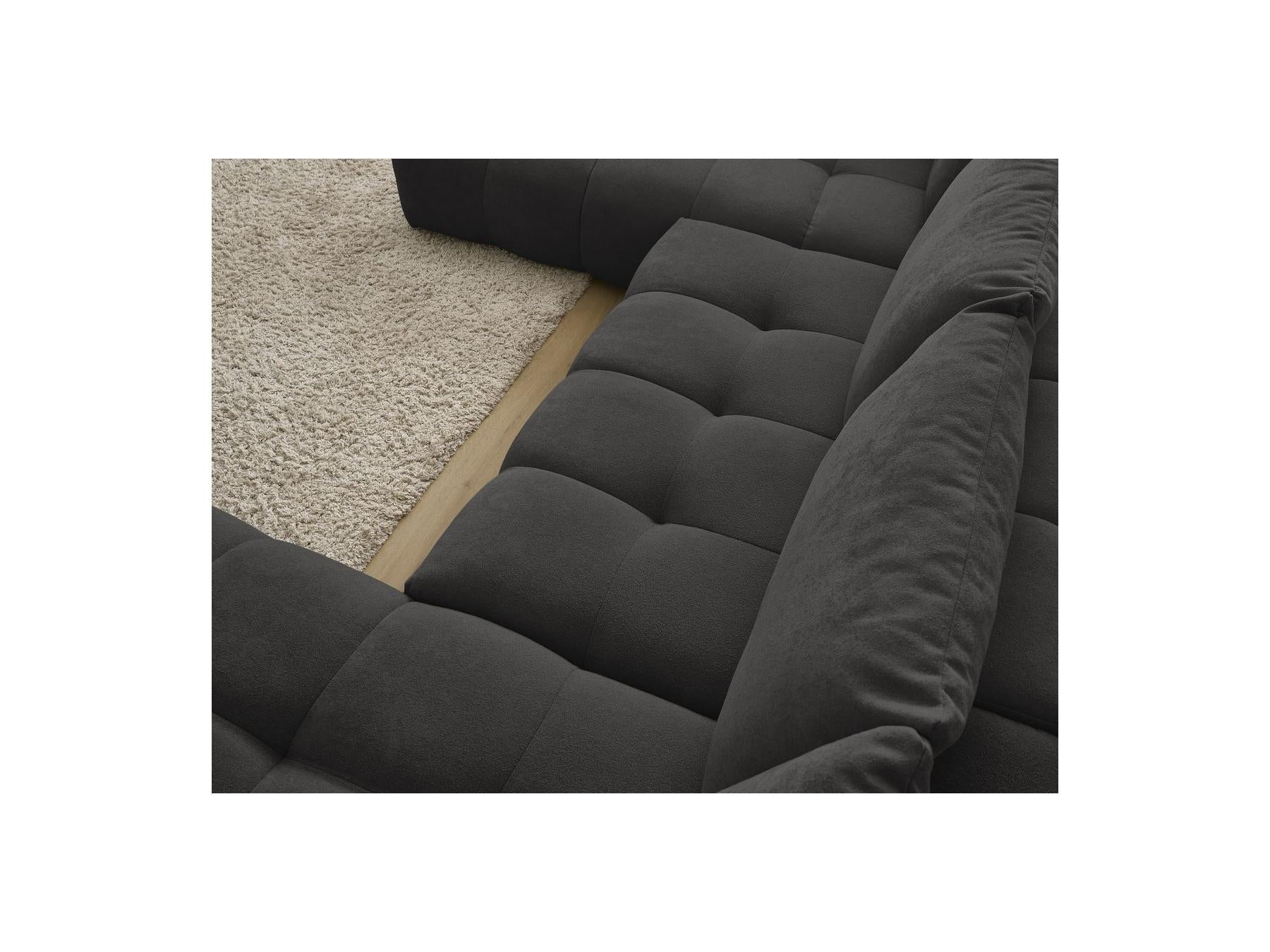 Everest - Panoramic Sofa Bed with Storage - Textured Fabric - Right-Hand Corner - 6 Cushions