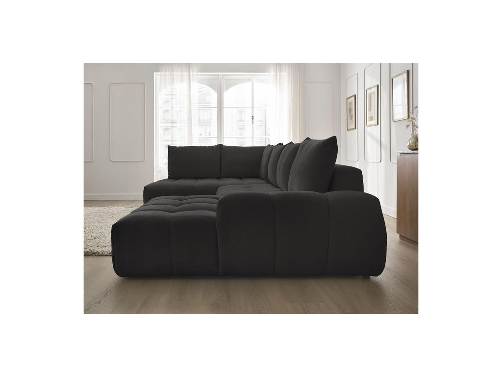 Everest - Panoramic Sofa Bed with Storage - Textured Fabric - Right-Hand Corner - 6 Cushions