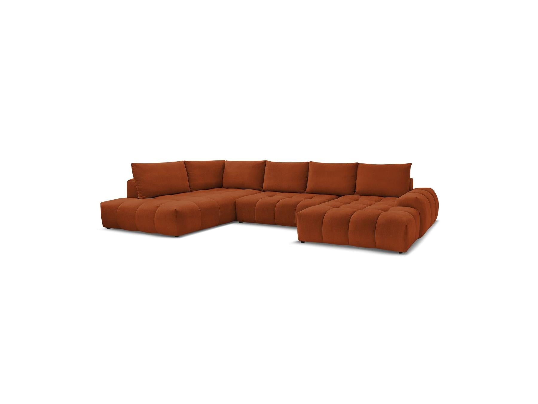 Everest - Panoramic Sofa Bed with Storage - Textured Fabric - Right-Hand Corner - 6 Cushions
