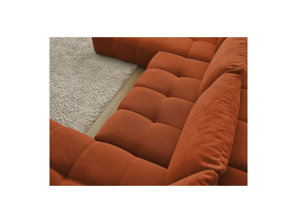 Everest - Panoramic Sofa Bed with Storage - Textured Fabric - Right-Hand Corner - 6 Cushions