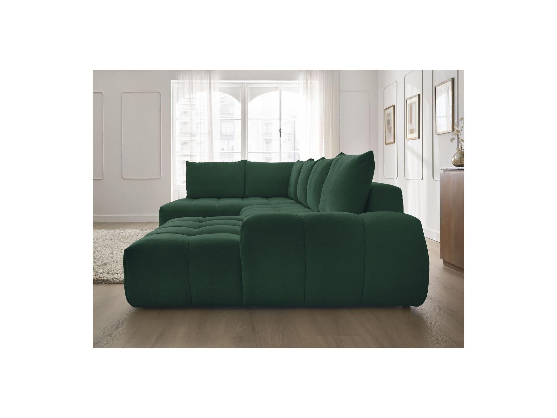 Everest - Panoramic Sofa Bed with Storage - Textured Fabric - Right-Hand Corner - 6 Cushions