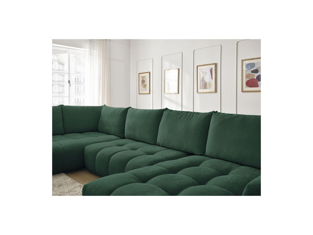 Everest - Panoramic Sofa Bed with Storage - Textured Fabric - Right-Hand Corner - 6 Cushions