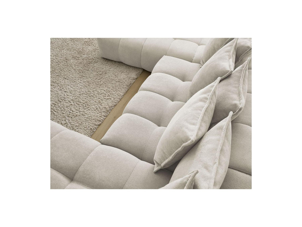 Everest - Panoramic Convertible Sofa with Storage - Textured Fabric - Right-Hand Corner - 14 Cushions