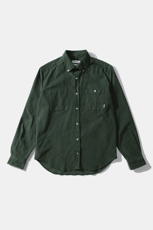 Microcorde Plain Dark Green Shirt