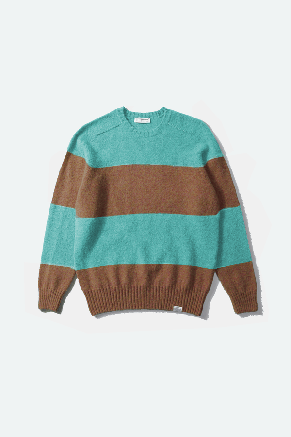 Trui Stripes Plain Turquoise