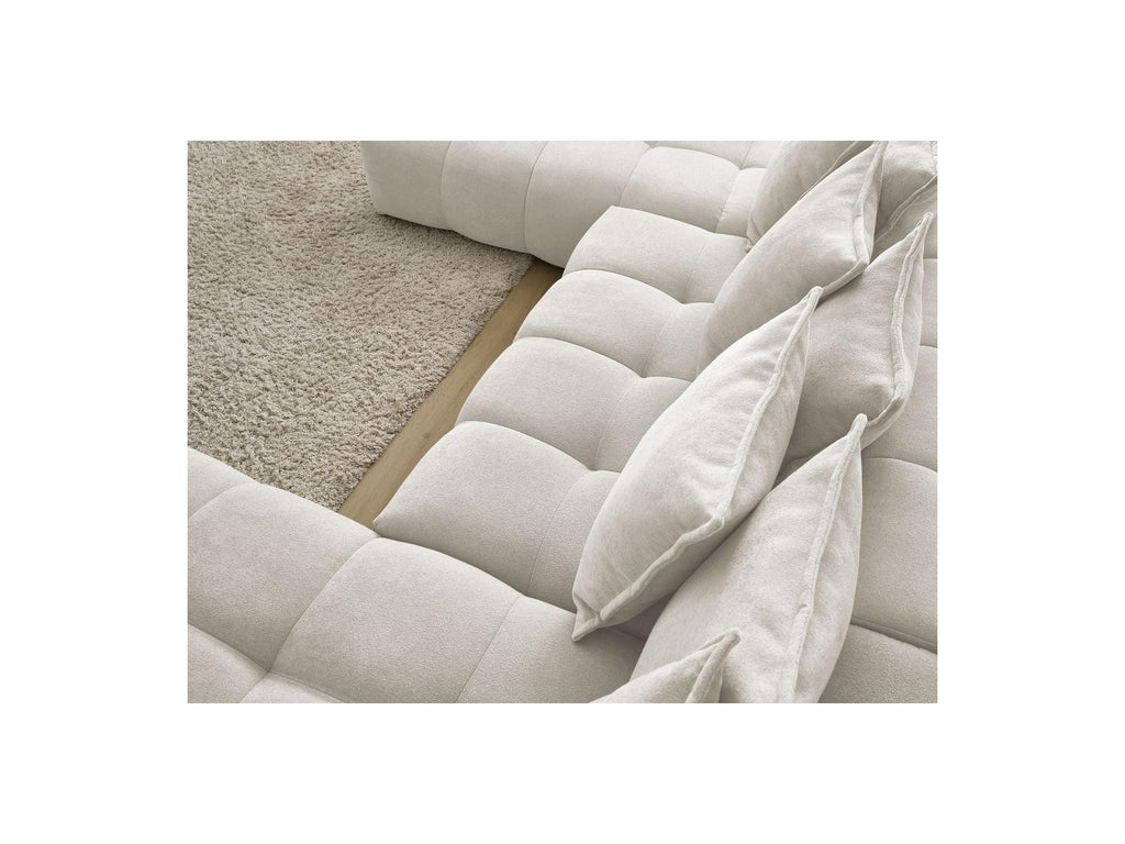 Everest - Panoramic Convertible Sofa with Storage - Textured Fabric - Right-Hand Corner - 14 Cushions
