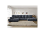 Everest - Panoramic Convertible Sofa with Storage - Textured Fabric - Right-Hand Corner - 14 Cushions