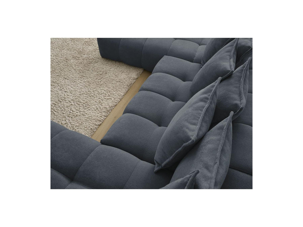 Everest - Panoramic Convertible Sofa with Storage - Textured Fabric - Right-Hand Corner - 14 Cushions