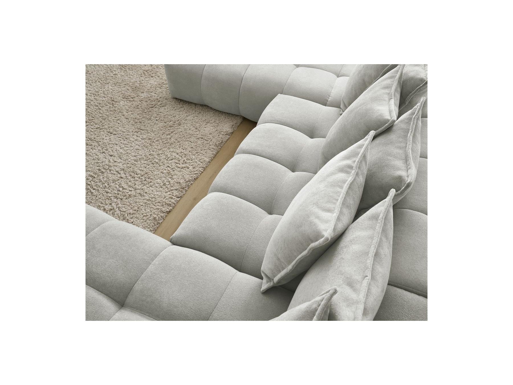 Everest - Panoramic Convertible Sofa with Storage - Textured Fabric - Right-Hand Corner - 14 Cushions