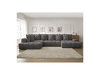 Everest - Panoramic Convertible Sofa with Storage - Textured Fabric - Right-Hand Corner - 14 Cushions