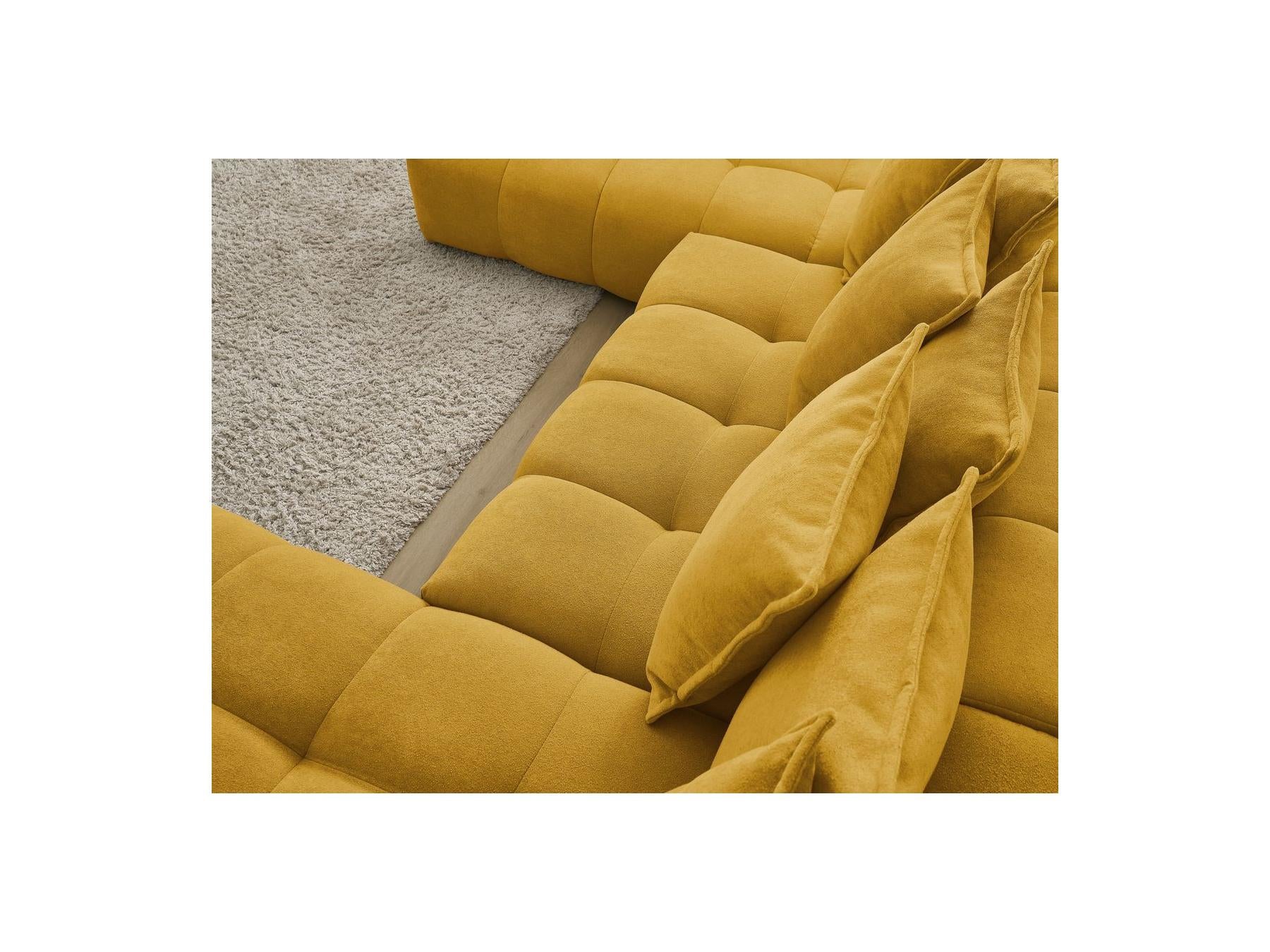 Everest - Panoramic Convertible Sofa with Storage - Textured Fabric - Right-Hand Corner - 14 Cushions