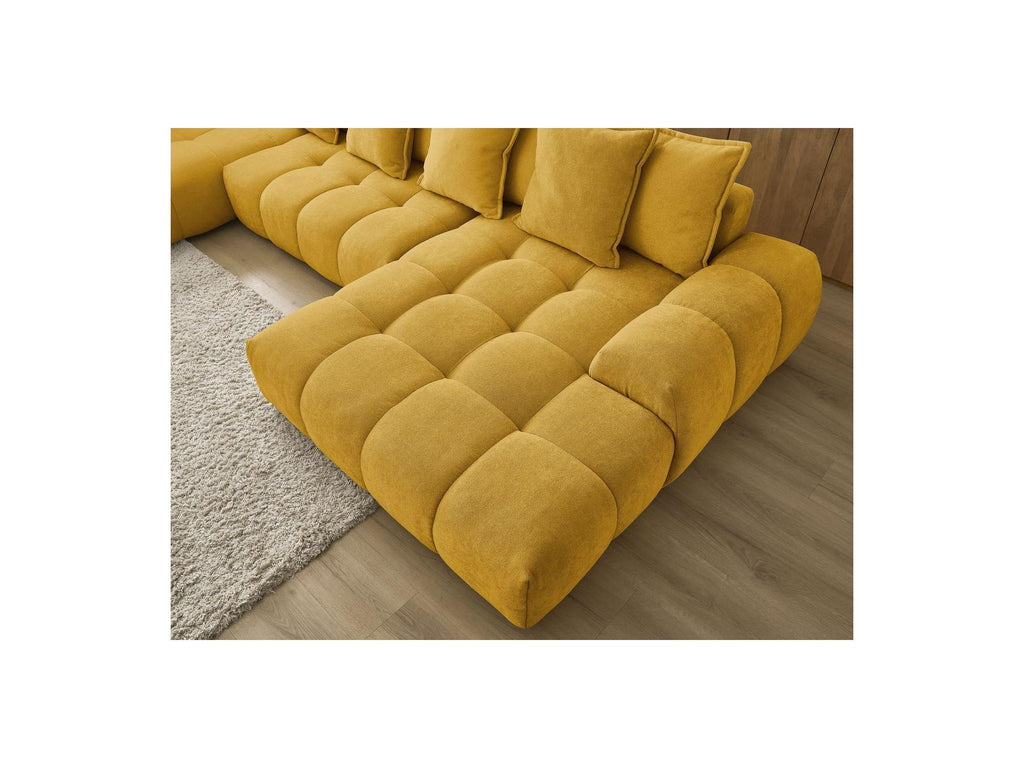 Everest - Panoramic Convertible Sofa with Storage - Textured Fabric - Right-Hand Corner - 14 Cushions