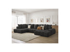 Everest - Panoramic Convertible Sofa with Storage - Textured Fabric - Right-Hand Corner - 14 Cushions