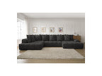 Everest - Panoramic Convertible Sofa with Storage - Textured Fabric - Right-Hand Corner - 14 Cushions