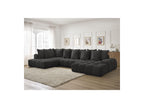 Everest - Panoramic Convertible Sofa with Storage - Textured Fabric - Right-Hand Corner - 14 Cushions