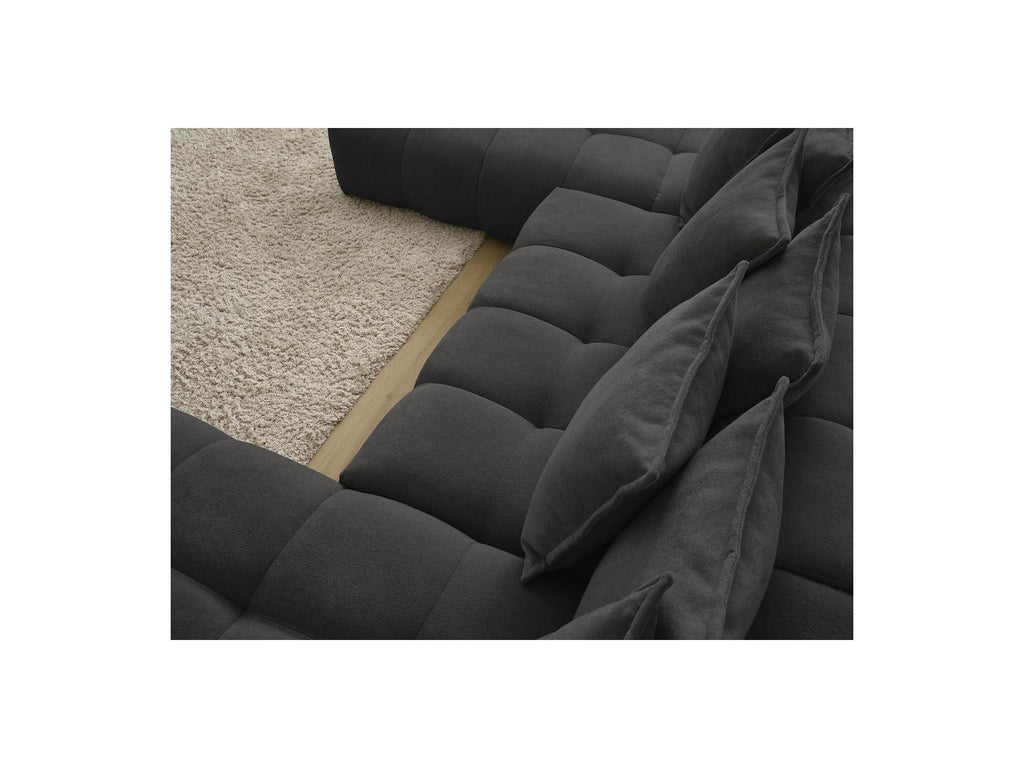 Everest - Panoramic Convertible Sofa with Storage - Textured Fabric - Right-Hand Corner - 14 Cushions