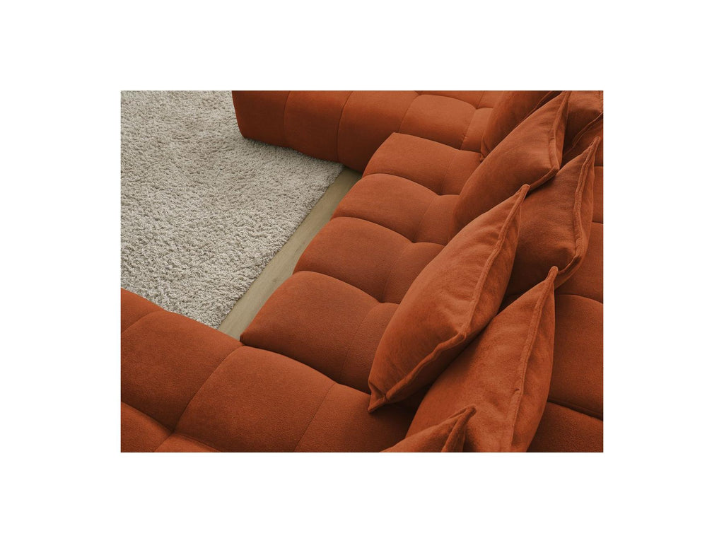 Everest - Panoramic Convertible Sofa with Storage - Textured Fabric - Right-Hand Corner - 14 Cushions