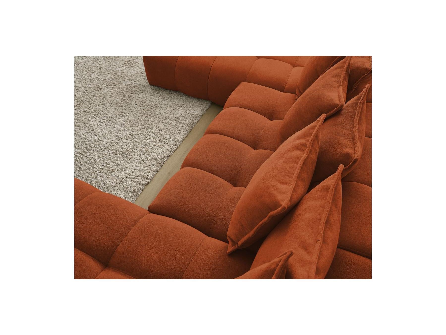 Everest - Panoramic Convertible Sofa with Storage - Textured Fabric - Right-Hand Corner - 14 Cushions