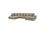 Everest - Panoramic Convertible Sofa with Storage - Textured Fabric - Right-Hand Corner - 14 Cushions
