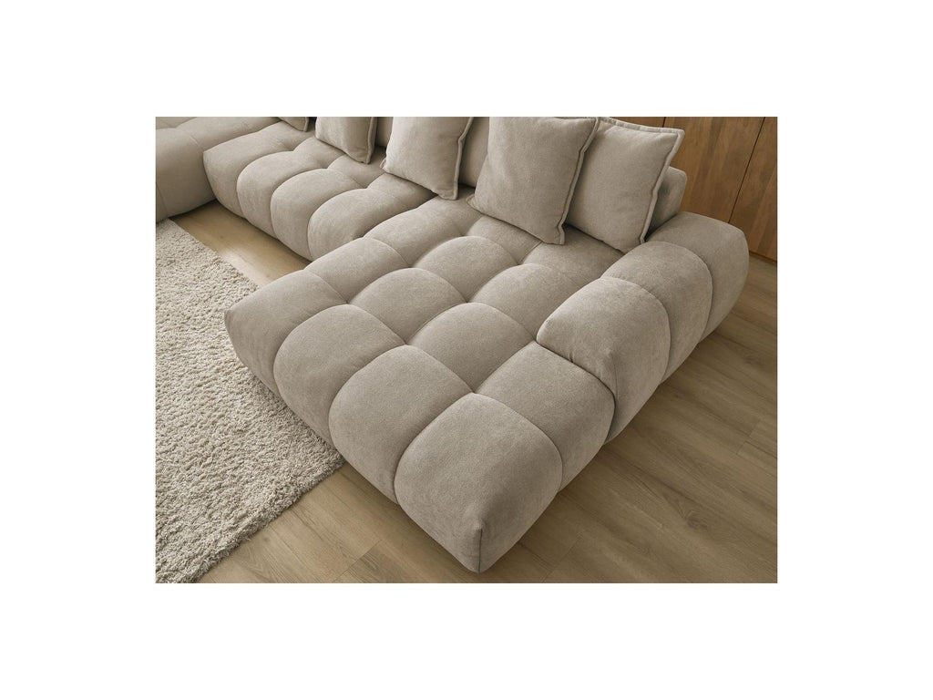 Everest - Panoramic Convertible Sofa with Storage - Textured Fabric - Right-Hand Corner - 14 Cushions