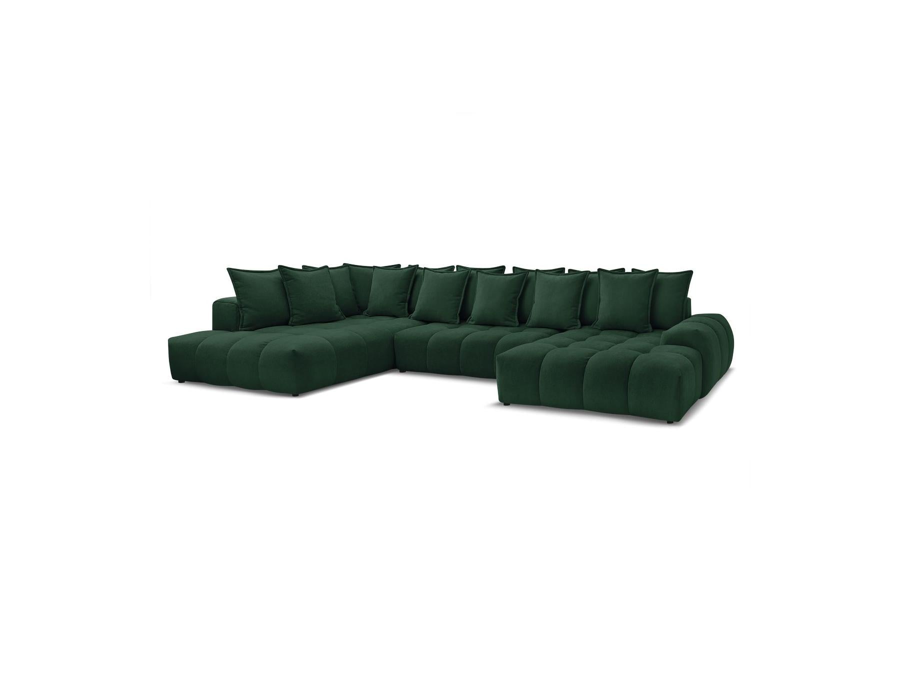 Everest - Panoramic Convertible Sofa with Storage - Textured Fabric - Right-Hand Corner - 14 Cushions