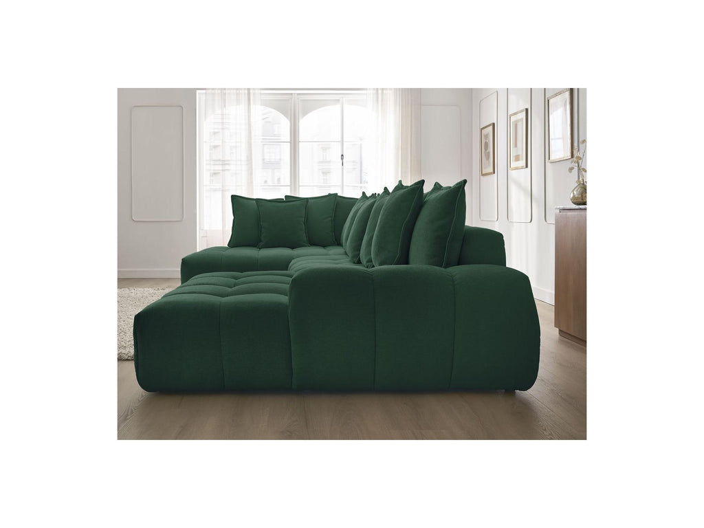 Everest - Panoramic Convertible Sofa with Storage - Textured Fabric - Right-Hand Corner - 14 Cushions
