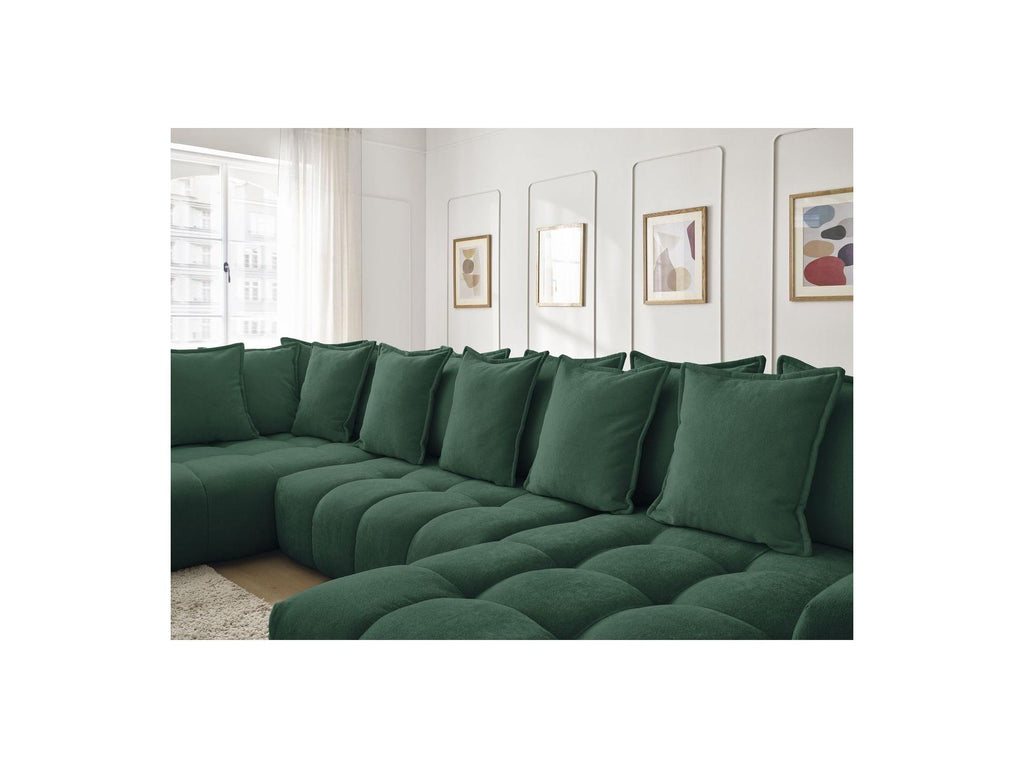 Everest - Panoramic Convertible Sofa with Storage - Textured Fabric - Right-Hand Corner - 14 Cushions