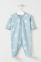 Sleepsuit - Blue And White - Baby Boy