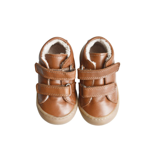 Chaussures Fourrées Scratchs Souples Max - Cuir Camel - Mixte