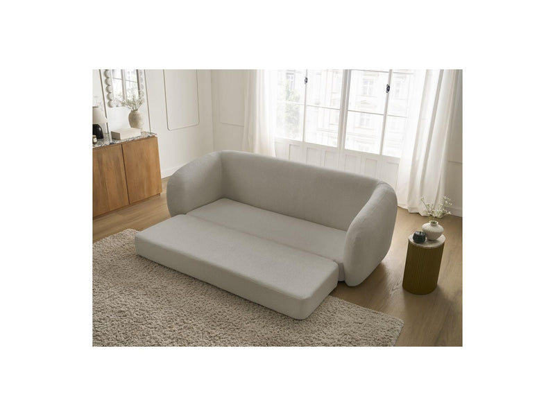 Canapé Droit Convertible Déplimousse - Neyo - Tissu Bouclette