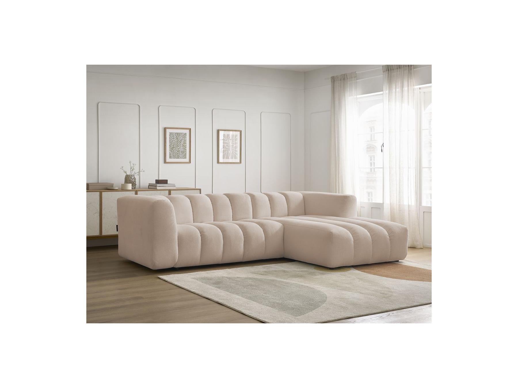 Talia - Fixed Corner Sofa - Mottled Fabric - Right-Hand Corner