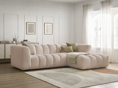 Canapé D'Angle Fixe - Talia - Tissu Chiné - Angle Droit