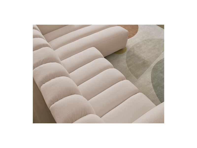 Talia - Canapé D'Angle Fixe - Tissu Chiné - Angle Droit