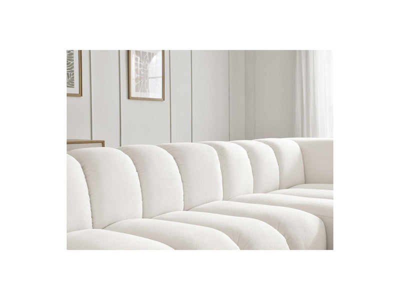 Talia - Canapé D'Angle Fixe - Tissu Chiné - Angle Droit