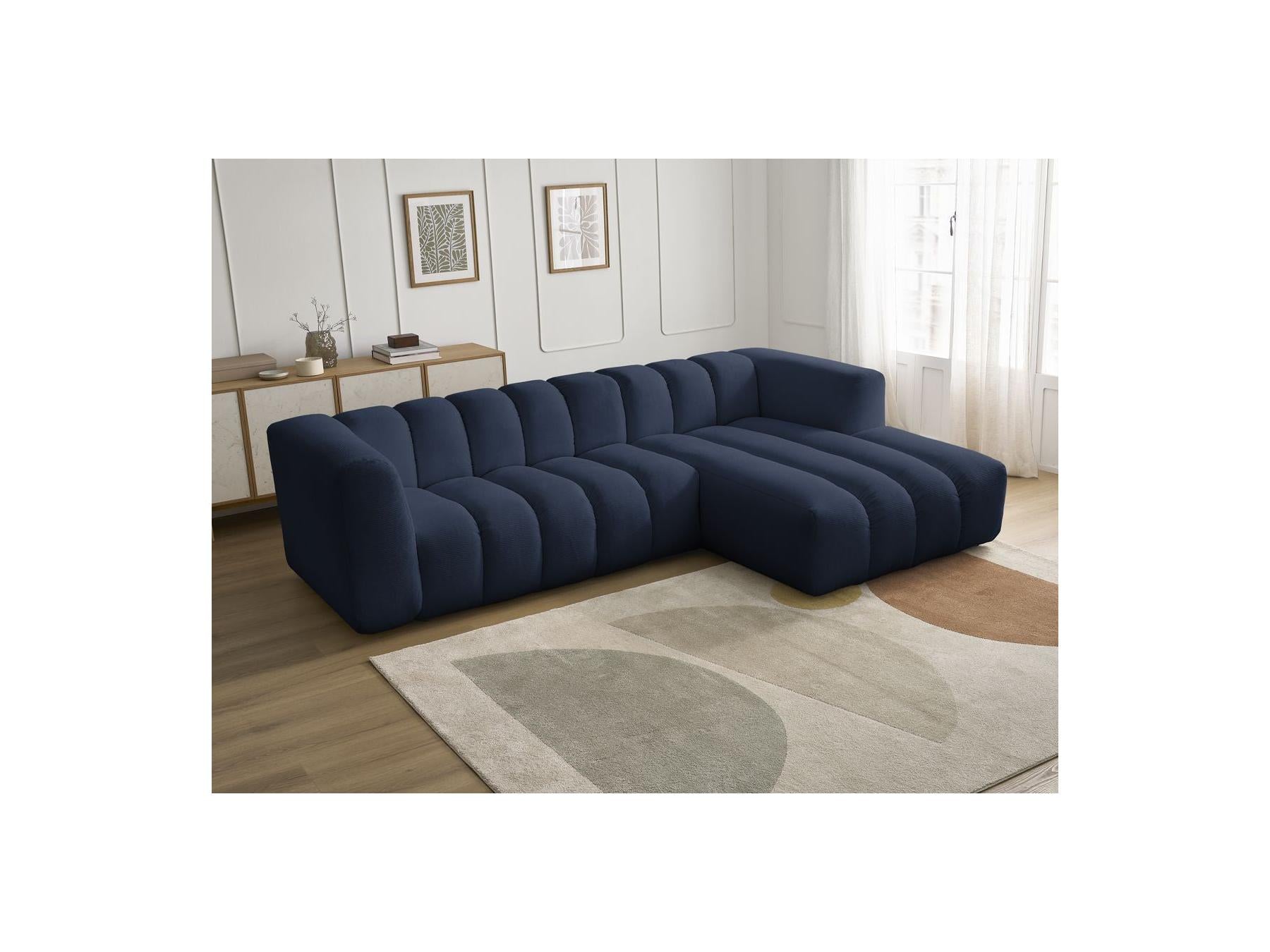 Talia - Fixed Corner Sofa - Mottled Fabric - Right-Hand Corner