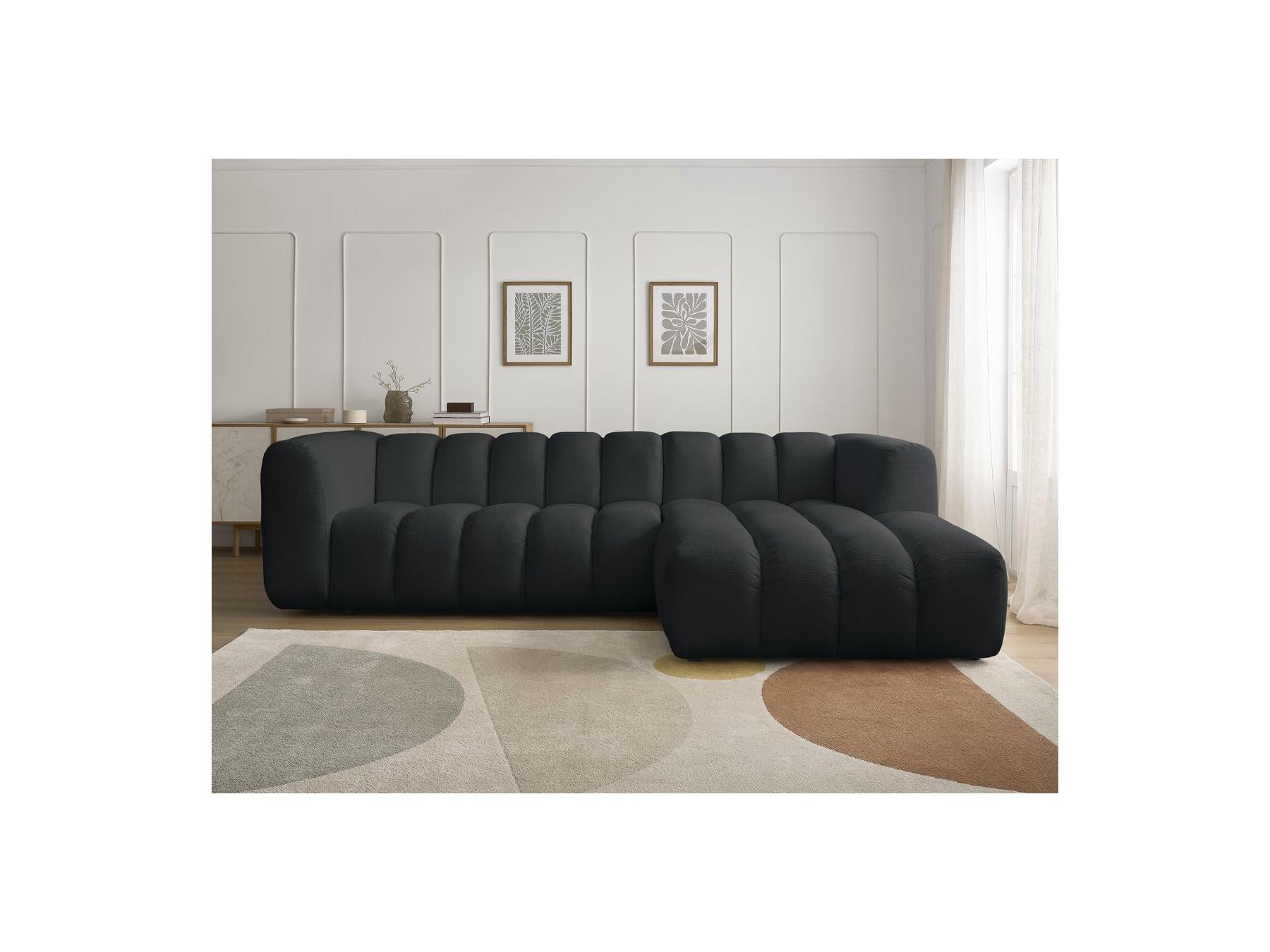 Talia - Fixed Corner Sofa - Mottled Fabric - Right-Hand Corner